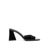 Attico Black Calfskin Platform Sandals In Black