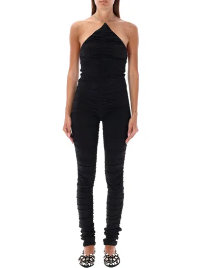 Attico Black Chain-link Halterneck Jumpsuit