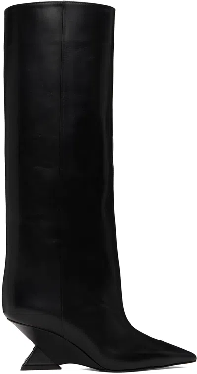Attico Black Cheope Tube Tall Boots In 100 Black