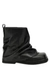 Attico 'mini Robin' Black Ankle Boots With Logo Plaque On The Rear And Pull-tab At The Heel In Black