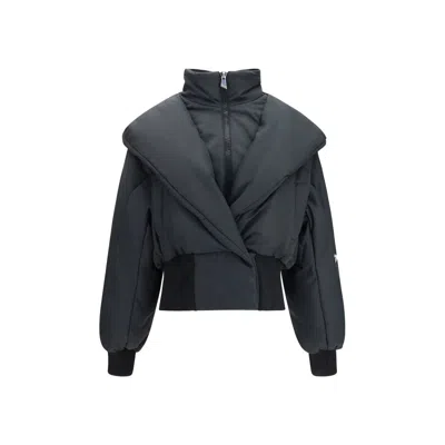 Attico Black Cotton Full-length Jacket In Blue