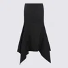 Attico Grey Midi Skirt With Logo Lettering And Handkerchief Hem In Cotton Woman In Grey