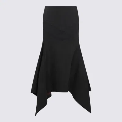 ATTICO BLACK COTTON SKIRT