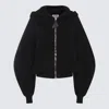 Attico Grey Sweatshirt With Hood And Logo Lettering On The Front In Black