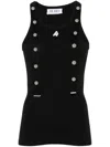 Attico Black Cotton Tank Top