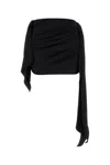 Attico Minigonna In Crepe Nero Donna In Black