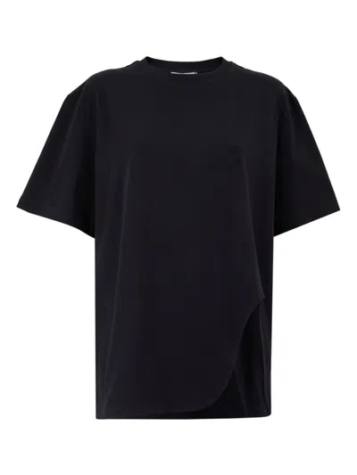 ATTICO BLACK CREWNECK LOGO T-SHIRT
