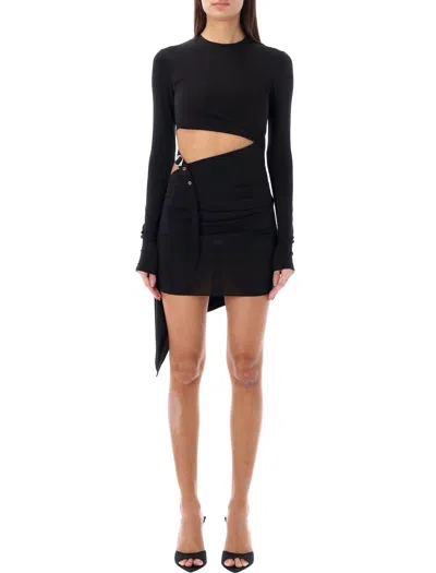 Attico Black Cut-out Mini Dress For Women