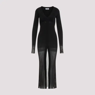 ATTICO BLACK DEGRADE MIDI DRESS