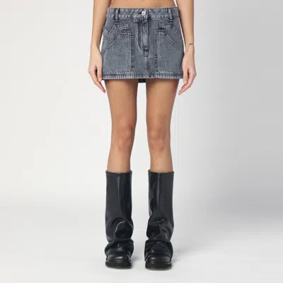 ATTICO THE ATTICO BLACK DENIM MINI SKIRT