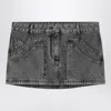 Attico Gray High-waisted Slim Fit Denim Mini Skirt