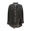 Attico Denim Shirt In Gray