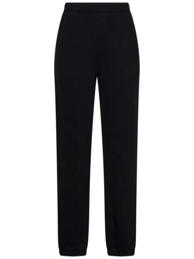 Attico Black Diagonal Fleece Trousers