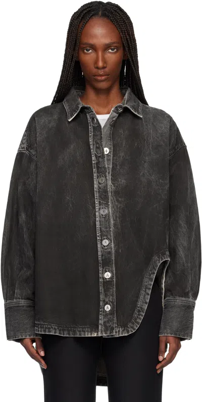 Attico Black Diana Denim Shirt