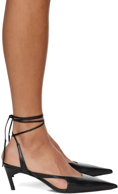 Attico Diane Ankle-tie Pumps In Black