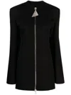 Attico Zip-up Virgin Wool Minidress In Black