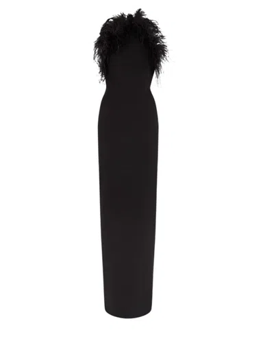Attico Black Embellished Full Length Dress