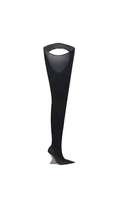 Attico Black Fabric Over The Knee