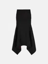 Attico Asymmetric Midi Skirt In Black Fade/brown