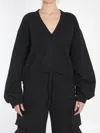 Attico Oversized Sweatshirt With Deep V Neck In Gradient In Black