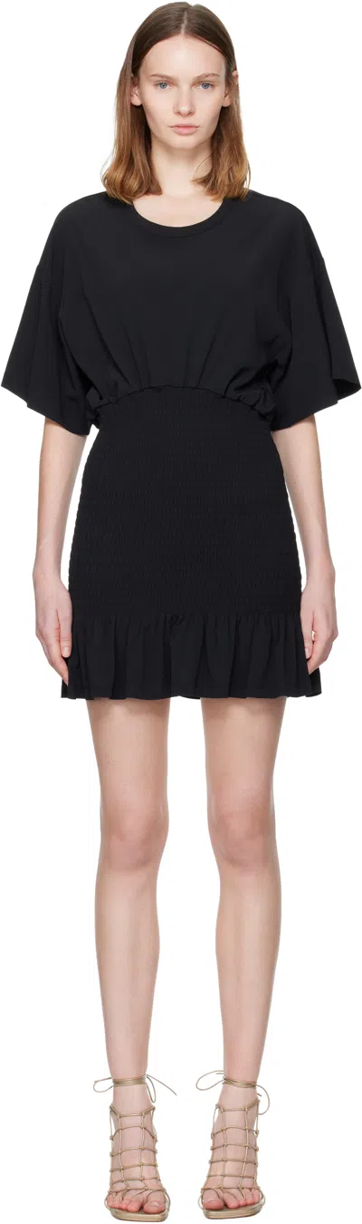 Attico Black Fluid Cady Minidress