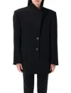 Attico Black Gabardine Blazer In Black