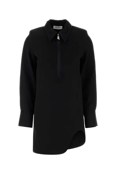 Attico Black Gabardine Mini Dress