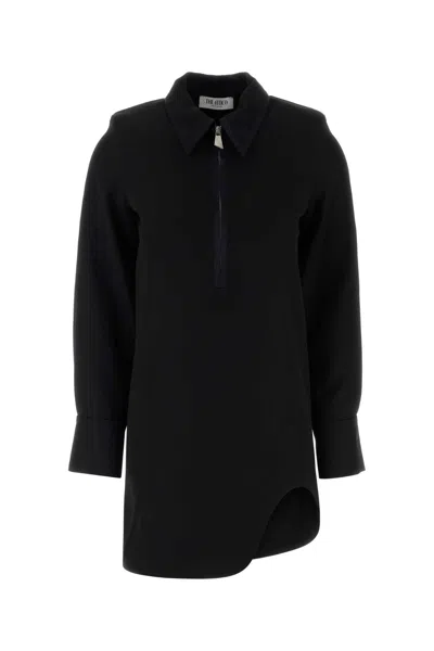 Attico Black Gabardine Mini Dress