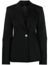 Attico Glen Single-breasted Virgin Wool Blazer In Black