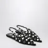 Attico Black Grid Ballerina In Black