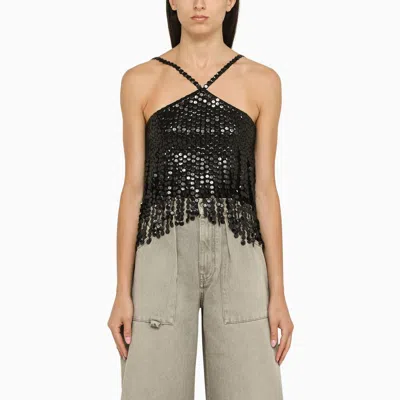 ATTICO BLACK HALTER TOP