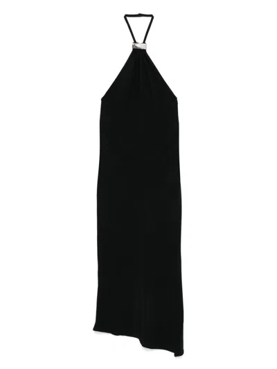Attico Black Halterneck Midi Dress