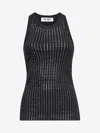 Attico Black Hotfix Crystal Tank Top