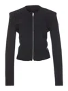 Attico Zip-fastening Cropped Jacket In Negro