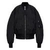 Attico Bomber Jacket With Bishop Sleeves In Black