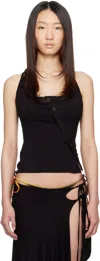 Attico Black Jersey Camisole In Black