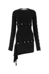 Attico Studded Asymmetric Convertible Dress In Nero