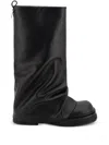 Attico Robin Black Boots With Square Toe And Logo Plaque On The Rear In Leather Woman In Black