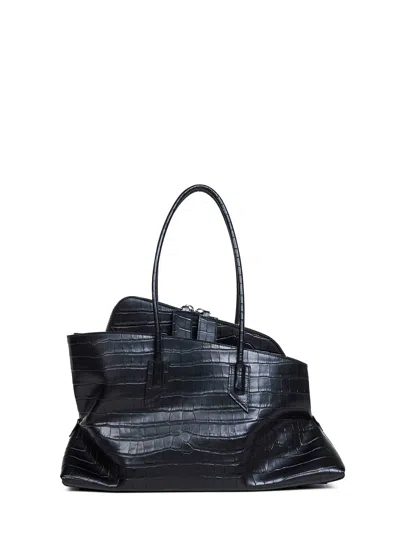 Attico Black "la Passeggiata Medium" Top Handle Bag