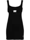 Attico Ribbed V-neck Layered Tank Top In Black