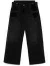 Attico High Waist Wide-leg Denim Jeans In Black