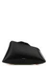 Attico '8.30 Pm' Black Clutch With Logo Lettering On The Front And Asymmetric Design