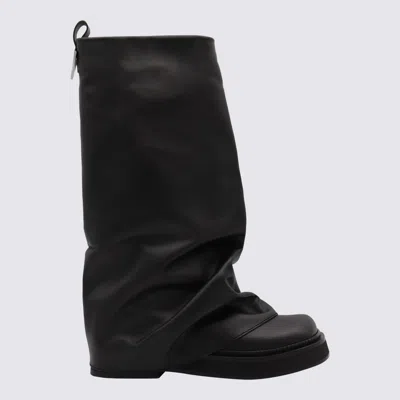 Attico Black Leather Boots
