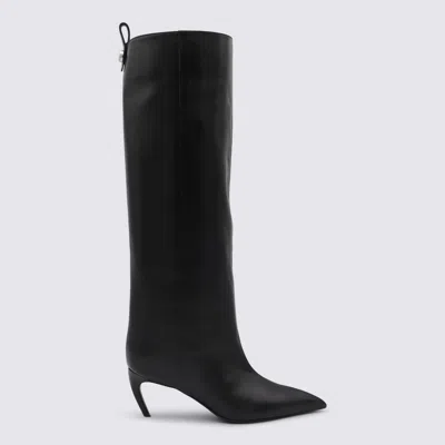 Attico Black Leather Boots