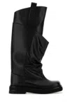 Attico 'passeggiata' Black Boots With Heel-tab And Rubber Sole In Leather Woman In Black