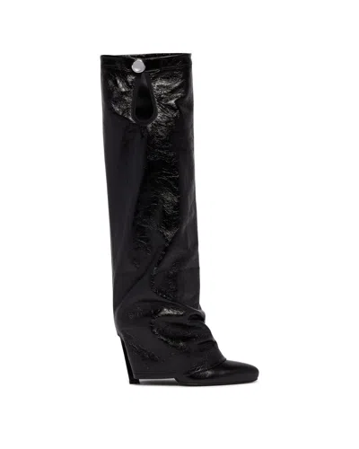 Attico Leather Boots In Black