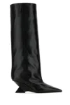 Shop Attico Black Leather Cheope Boots
