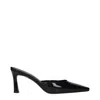 Attico Black Leather Flat Sandals In Black