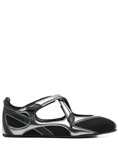 ATTICO BLACK LEATHER 'FLOOR 01' FLATS