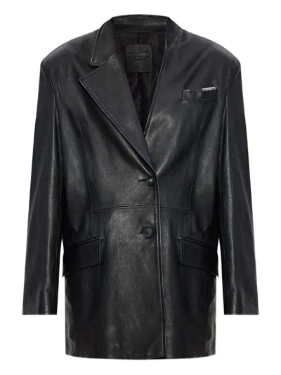 ATTICO BLACK LEATHER JACKET
